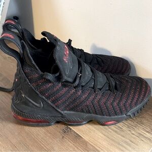 Nike Lebron 16. Basketball shoes. Boys youth size 4.5. Black red.